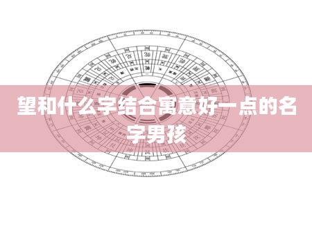 望和什么字结合寓意好一点的名字男孩