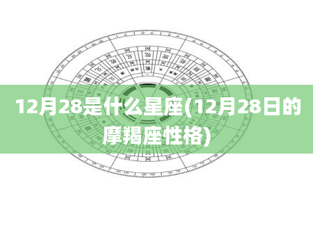 12月28是什么星座(12月28日的摩羯座性格)