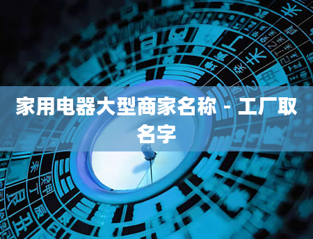 家用电器大型商家名称 - 工厂取名字