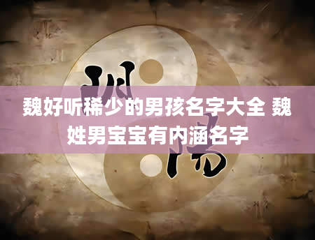 魏好听稀少的男孩名字大全 魏姓男宝宝有内涵名字