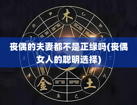 丧偶的夫妻都不是正缘吗(丧偶女人的聪明选择)