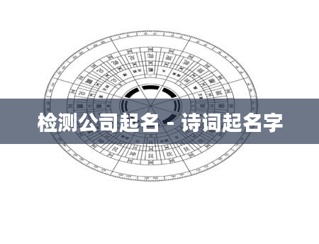 检测公司起名 - 诗词起名字