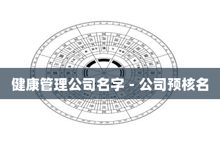 健康管理公司名字 - 公司预核名