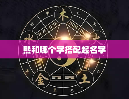 熙和哪个字搭配起名字