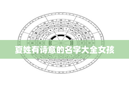 夏姓有诗意的名字大全女孩