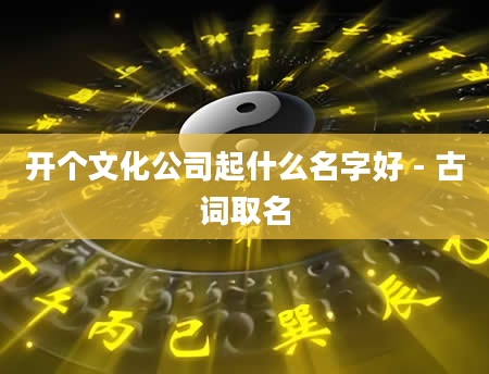 开个文化公司起什么名字好 - 古词取名