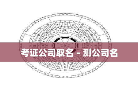 考证公司取名 - 测公司名