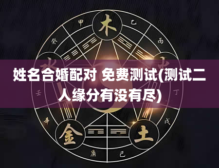 姓名合婚配对 免费测试(测试二人缘分有没有尽)
