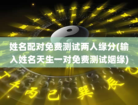 姓名配对免费测试两人缘分(输入姓名天生一对免费测试姻缘)
