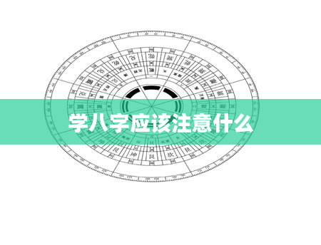 学八字应该注意什么