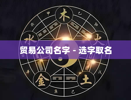 贸易公司名字 - 选字取名