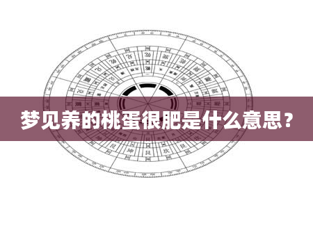 梦见养的桃蛋很肥是什么意思？