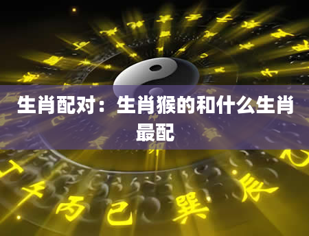 生肖配对：生肖猴的和什么生肖最配