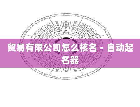 贸易有限公司怎么核名 - 自动起名器
