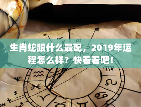 生肖蛇跟什么最配，2019年运程怎么样？快看看吧！