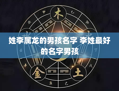 姓李属龙的男孩名字 李姓最好的名字男孩