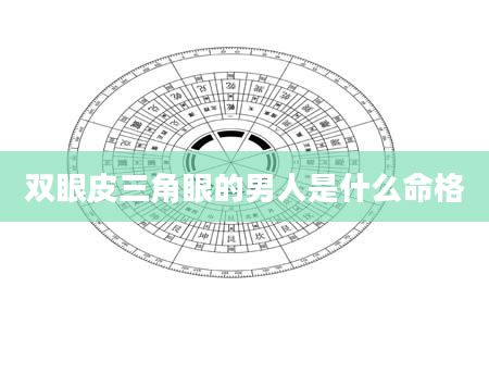 双眼皮三角眼的男人是什么命格