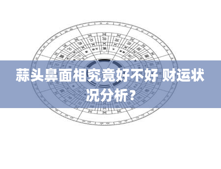 蒜头鼻面相究竟好不好 财运状况分析？