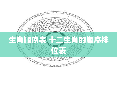 生肖顺序表 十二生肖的顺序排位表