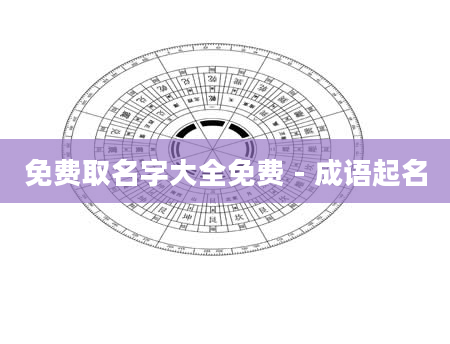 免费取名字大全免费 - 成语起名