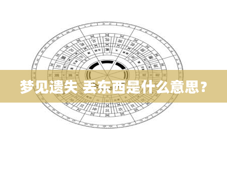梦见遗失 丢东西是什么意思？