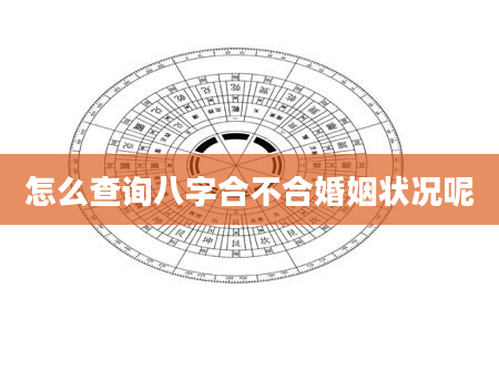 怎么查询八字合不合婚姻状况呢