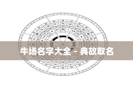 牛场名字大全 - 典故取名