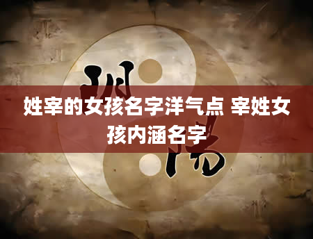 姓宰的女孩名字洋气点 宰姓女孩内涵名字