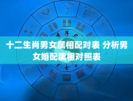 十二生肖男女属相配对表 分析男女婚配属相对照表