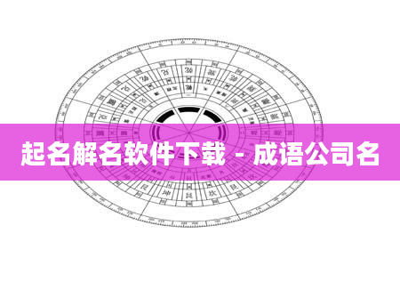 起名解名软件下载 - 成语公司名