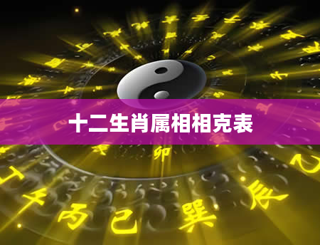 十二生肖属相相克表