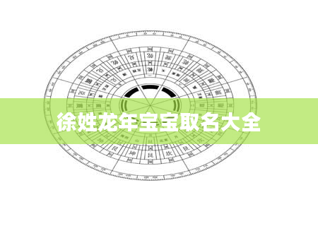 徐姓龙年宝宝取名大全