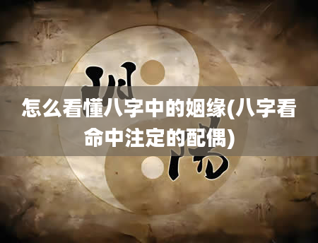 怎么看懂八字中的姻缘(八字看命中注定的配偶)