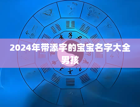 2024年带添字的宝宝名字大全男孩