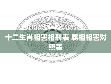 十二生肖相害相刑表 属相相害对照表