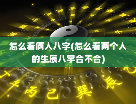 怎么看俩人八字(怎么看两个人的生辰八字合不合)