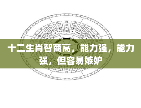 十二生肖智商高，能力强，能力强，但容易嫉妒