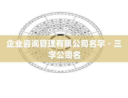 企业咨询管理有限公司名字 - 三字公司名
