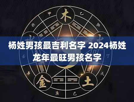 杨姓男孩最吉利名字 2024杨姓龙年最旺男孩名字