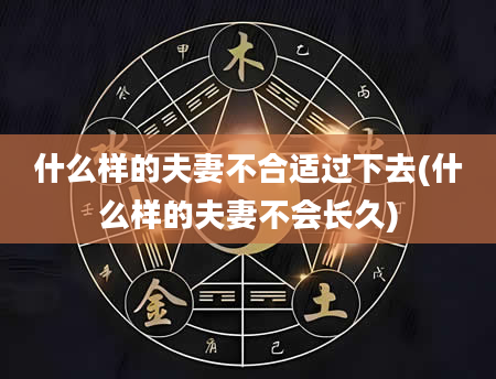 什么样的夫妻不合适过下去(什么样的夫妻不会长久)