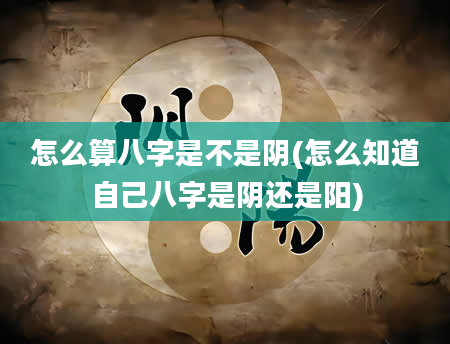 怎么算八字是不是阴(怎么知道自己八字是阴还是阳)