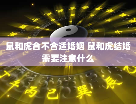鼠和虎合不合适婚姻 鼠和虎结婚需要注意什么