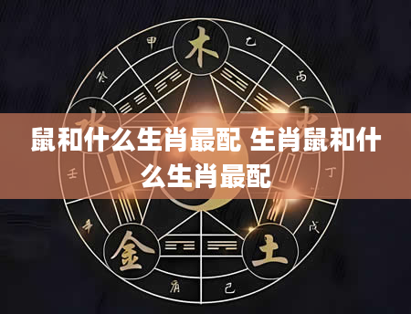 鼠和什么生肖最配 生肖鼠和什么生肖最配