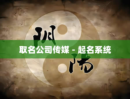 取名公司传媒 - 起名系统