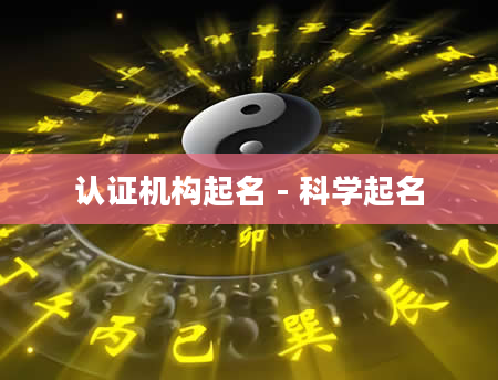 认证机构起名 - 科学起名