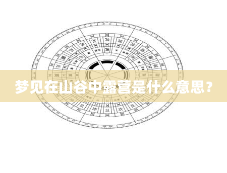 梦见在山谷中露营是什么意思？