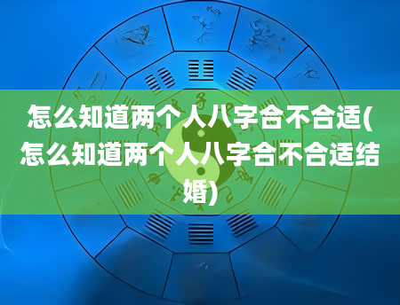 怎么知道两个人八字合不合适(怎么知道两个人八字合不合适结婚)