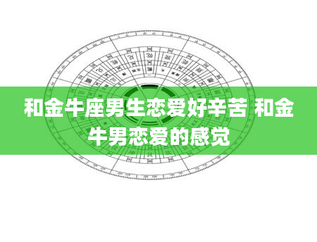 和金牛座男生恋爱好辛苦 和金牛男恋爱的感觉