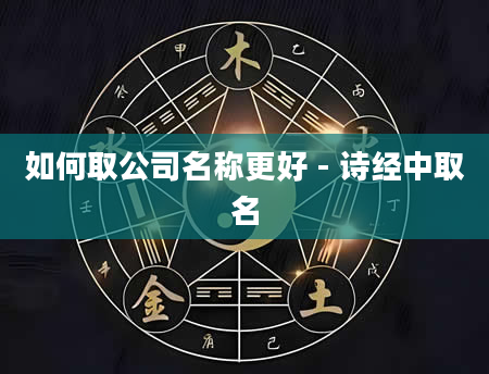 如何取公司名称更好 - 诗经中取名