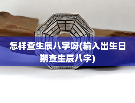 怎样查生辰八字呀(输入出生日期查生辰八字)